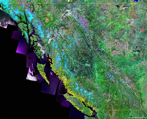 British Columbia Map & Satellite Image .